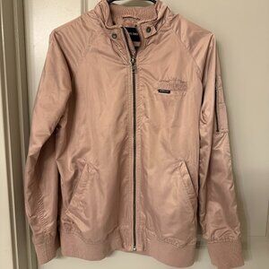 Members Only Womens Dusty Pink Satin Bomber Jacket Size Medium